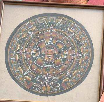 geschilderde Maya kalender uit guatemala beschikbaar voor biedingen