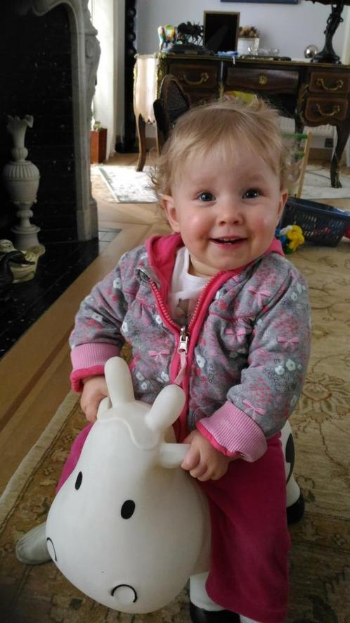 Leuke moderne zit- en spring koe voor kindjes tot 4 jaar, Kinderen en Baby's, Speelgoed | Hobbelfiguren, Zo goed als nieuw, Ophalen