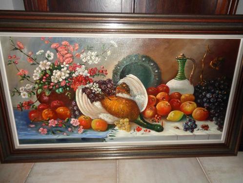 *Prachtige grote gesigneerde schilderij met mooie kader, Antiek en Kunst, Kunst | Schilderijen | Klassiek, Ophalen of Verzenden