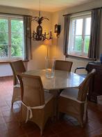 Achtkantige Travertin Eettafel, Huis en Inrichting, Ophalen, Zo goed als nieuw