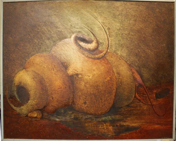 Mil Antonis (1928): Stilleven 1966 (124 x 94 cm), Antiek en Kunst, Kunst | Schilderijen | Klassiek, Ophalen