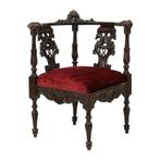 Antieke Italiaanse Eiken Hoek Stoel Renaissance Stijl, Antiek en Kunst, Ophalen