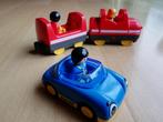 Treintje en auto plus 3 popjes Playmobil, Zo goed als nieuw, Ophalen