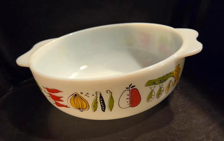 Plat de cuisson vintage J.A.J Pyrex 'Harvest', Antiquités & Art, Antiquités | Plateaux, Enlèvement ou Envoi