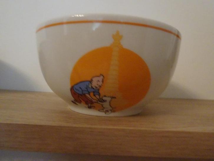Porseleinen schaal - Kuifje in Tibet - Hergé, Verzamelen, Stripfiguren, Zo goed als nieuw, Gebruiksvoorwerp, Kuifje, Ophalen of Verzenden