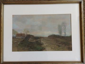Willem van Dort Jr  Aquarel  Heidelandschap beschikbaar voor biedingen