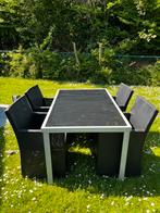 Tuintafel en 4 stoelen, Ophalen, Gebruikt