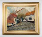 Charmant Dorpszicht - Olieverf op paneel, gesigneerd, Enlèvement