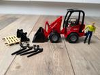 Bruder Schaffer minishovel met accessoires + speelfiguur, Ophalen, Zo goed als nieuw