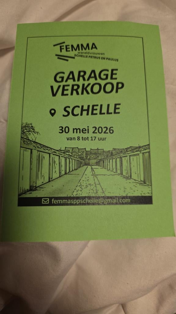 Garageverkoop schelle 30 mei 2026 van 8 tot 17 uur, Ophalen