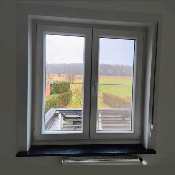 Wit PVC Schüco raam u waarde 1,1, Doe-het-zelf en Bouw, Glas en Ramen, Zo goed als nieuw, Gevelraam of Ruit, 120 tot 160 cm, 120 tot 160 cm