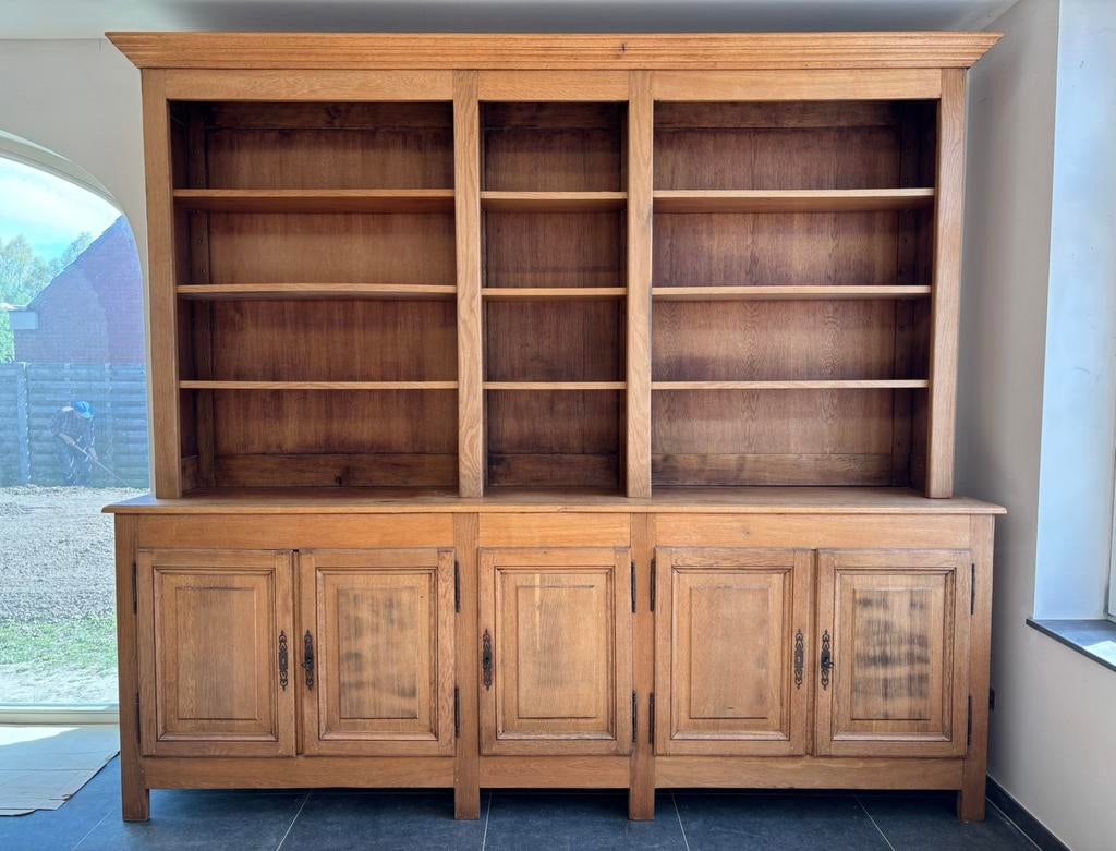 Meuble de bibliothèque ancien en chêne, Maison & Meubles, 25 à 50 cm, 250 à 300 cm, Enlèvement, Utilisé