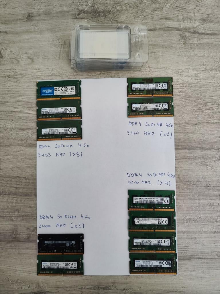 Verkoop van Sodimm DDR5- en DDR4 RAM-set voor laptop, Computers en Software, 8 GB, Refurbished, Ophalen of Verzenden, DDR5