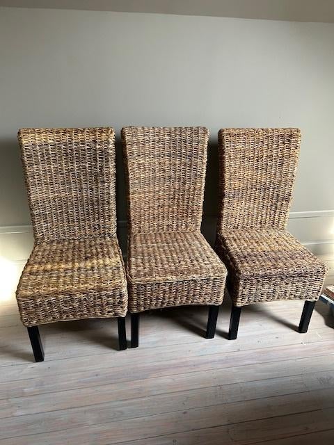 rieten stoelen, Huis en Inrichting, Stoelen, Ophalen, Bruin, Hout, Vijf, Zes of meer stoelen