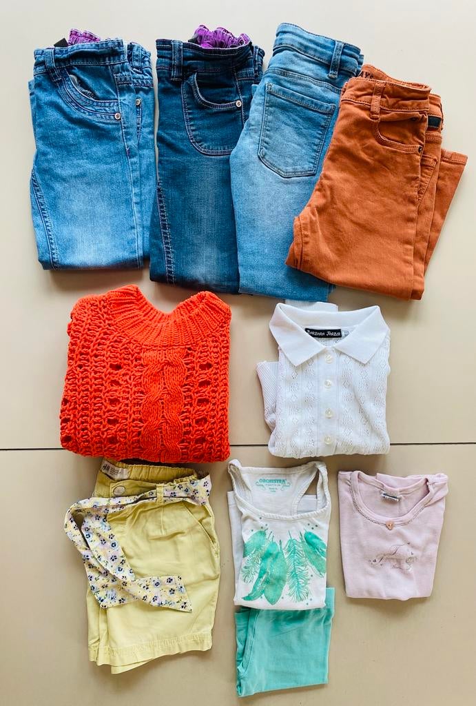 🍄 Pakket meisjeskleding ( 116 )  ( 9 stuks voor 5 €, Vêtements | Femmes, Packs de vêtements pour femmes, Comme neuf, Enlèvement ou Envoi