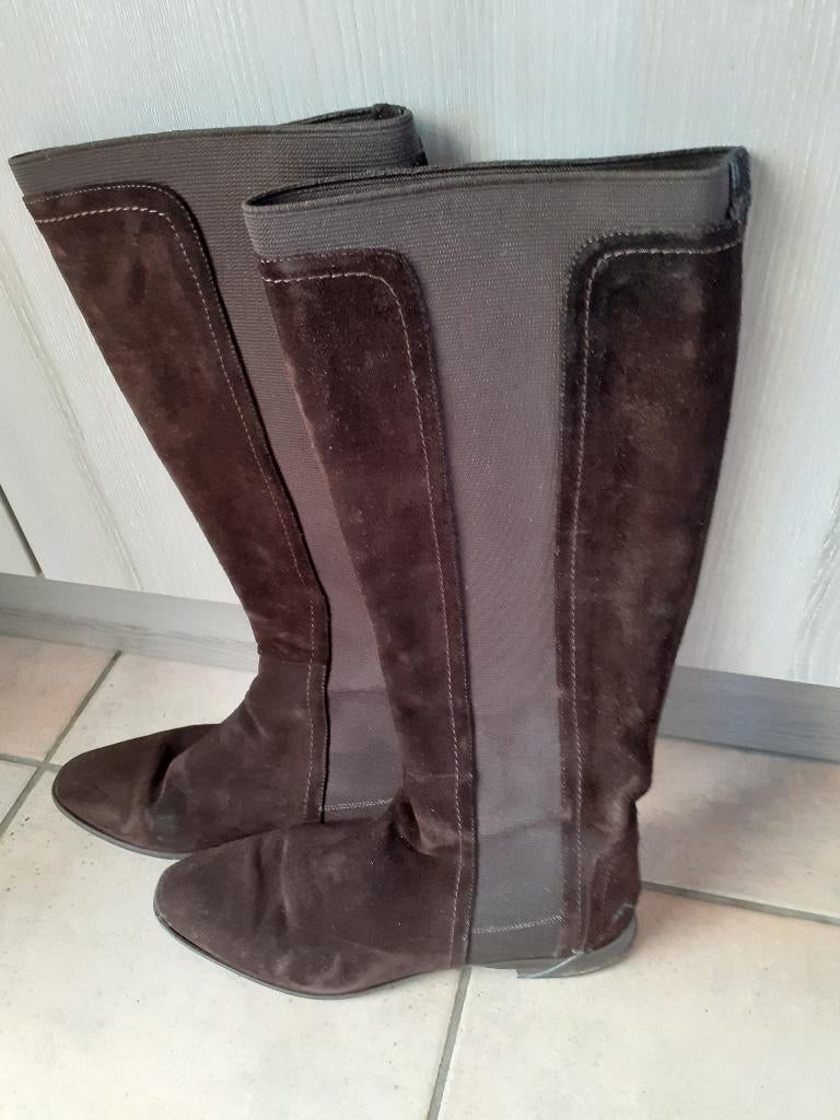 lange, daim, bruin, maat 39 laarzen, Bruin, Gedragen, Ophalen, ANDERE