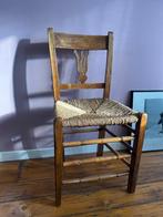 Houten stoel met rieten zitting, Ophalen, Gebruikt, Bruin, Vintage