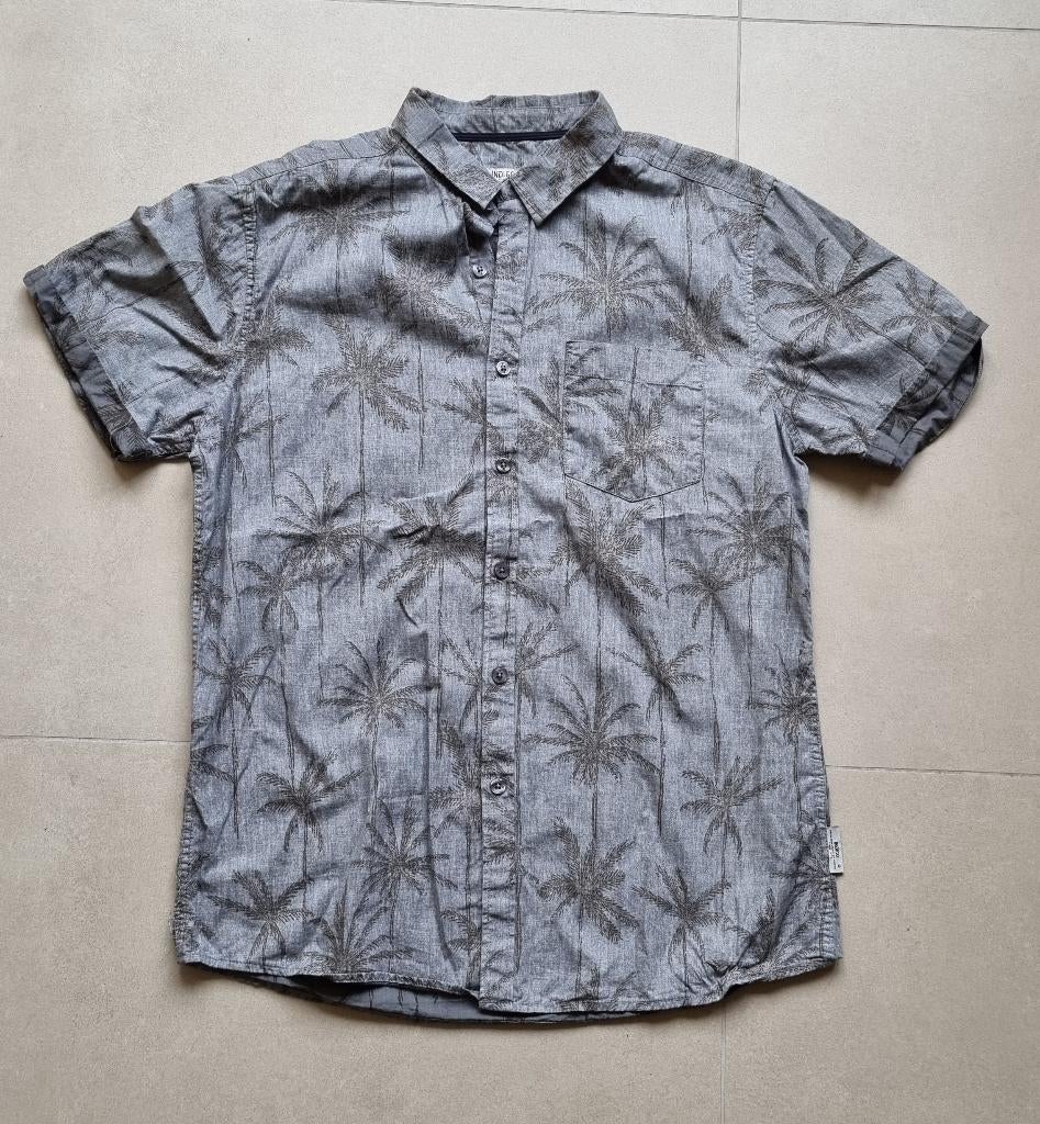 Hemd korte mouw Indigo M grijs, Vêtements | Hommes, Chemises, Tour de cou 39/40 (M), Gris, Enlèvement ou Envoi, Comme neuf