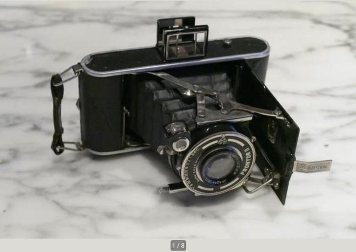 Ihagee Auto-Ultrix Junior 105mm/f4.5 avec sac, Collections, Appareils photo & Matériel cinématographique, Appareils photo, Avant 1940