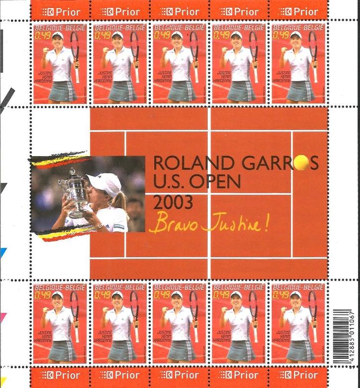 2003 Tennis Justine Henin OBP 3225**, Timbres & Monnaies, Timbres | Europe | Belgique, Non oblitéré, Gomme originale, Sport, Sans timbre