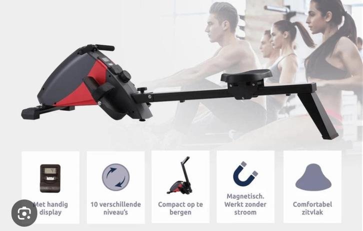 Rameur Blumill - magnétique - 10 niveaux, Sports & Fitness, Appareils de fitness, Comme neuf, Rameur, Bras, Jambes, Pectoraux