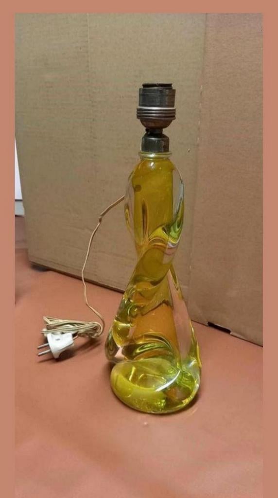 Val Saint Lambert twisted chrystal tafellamp, Enlèvement ou Envoi