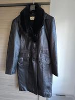 Lederen zwarte jas, Kleding | Dames, Ophalen, Gedragen, Maat 46/48 (XL) of groter, Zwart