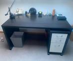 Bureau Ikea avec caisson noir et blanc, Enlèvement, Utilisé, Bureau