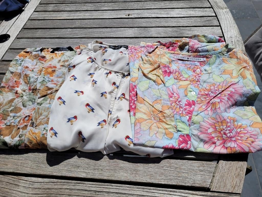 3 x bloes Tuniek small, Tommy hilfiger, Beige, Ophalen of Verzenden, Zo goed als nieuw