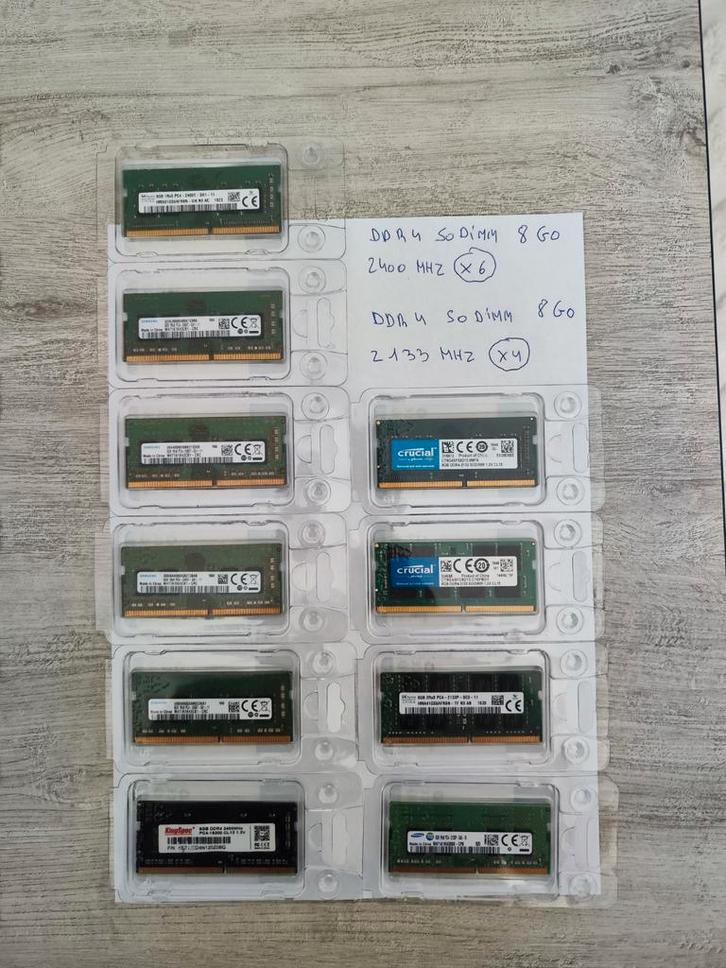 Lot de Ram DDR4 Sodimm (PC Portable) 8 Go - Prix Revendeurs, Informatique & Logiciels, Mémoire RAM, Reconditionné, Laptop, 8 GB