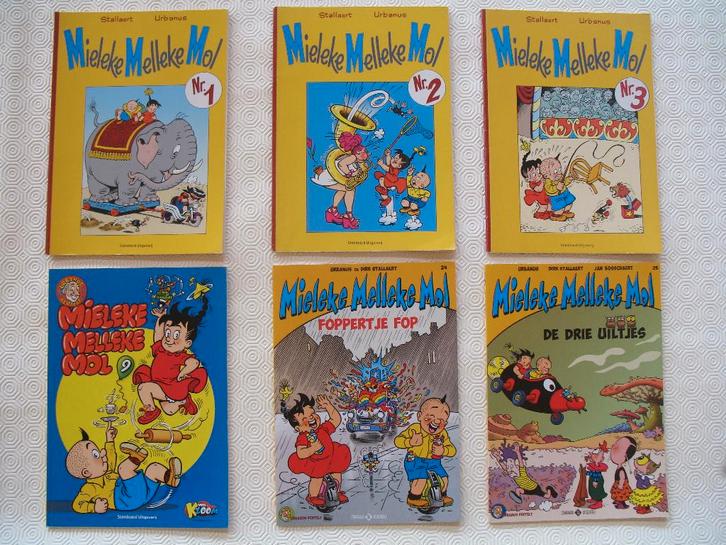 Mieleke Melleke Mol, 6 stuks, 1ste druk, Boeken, Stripverhalen, Zo goed als nieuw, Meerdere stripboeken, Ophalen of Verzenden