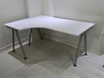 Bureau blanc en coin Galant IKEA, Maison & Meubles, Enlèvement, Réglable en hauteur, Comme neuf, Bureau