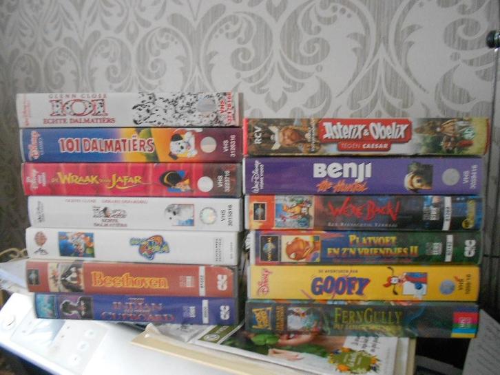 originele VHS video's familiefilm/tekenfilm kunnen per stuk, Cd's en Dvd's, VHS | Kinderen en Jeugd, Gebruikt, Tekenfilm, Ophalen of Verzenden