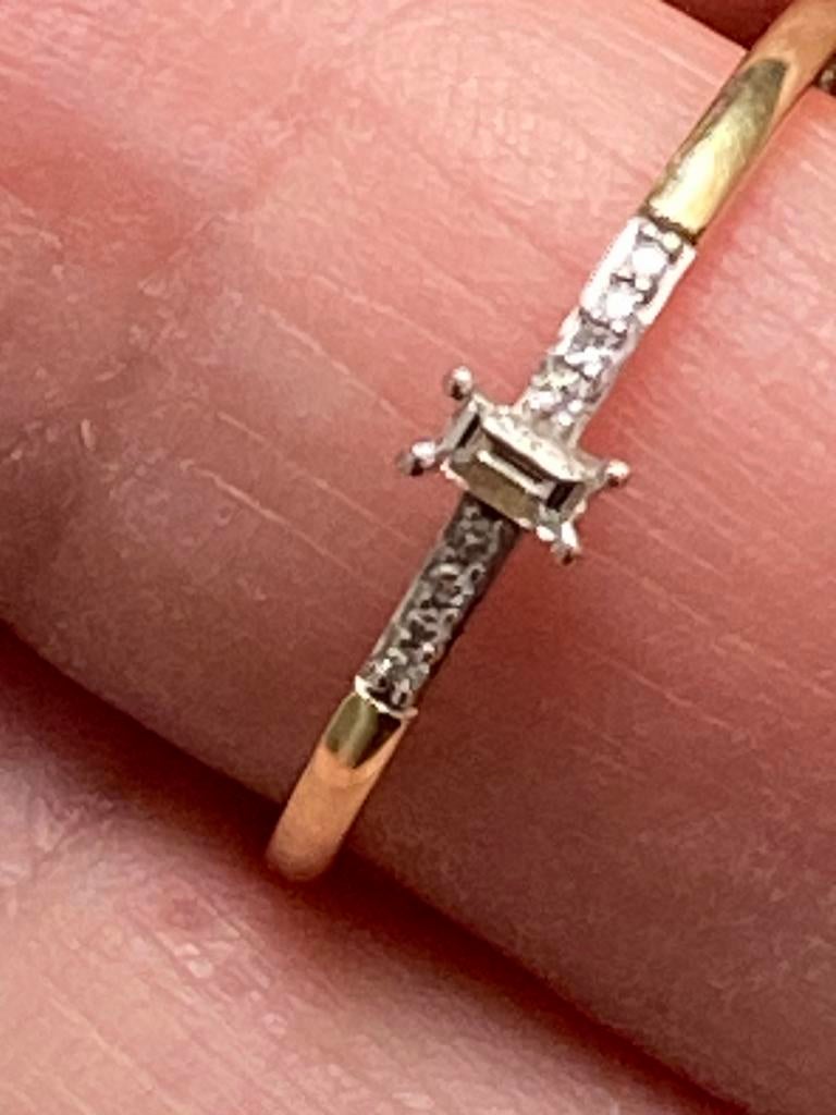 Bague en or 18k et diamant, Enlèvement ou Envoi, Comme neuf, Or, Or