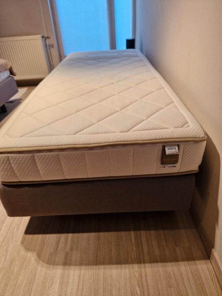 Set van twee Auping Boxsprings + 2 Auping matrassen, Huis en Inrichting, Slaapkamer | Boxsprings, Zo goed als nieuw, 180 cm, 220 cm