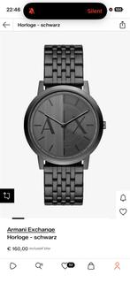 Armani Exchange horloge zwart, Ophalen, Zo goed als nieuw