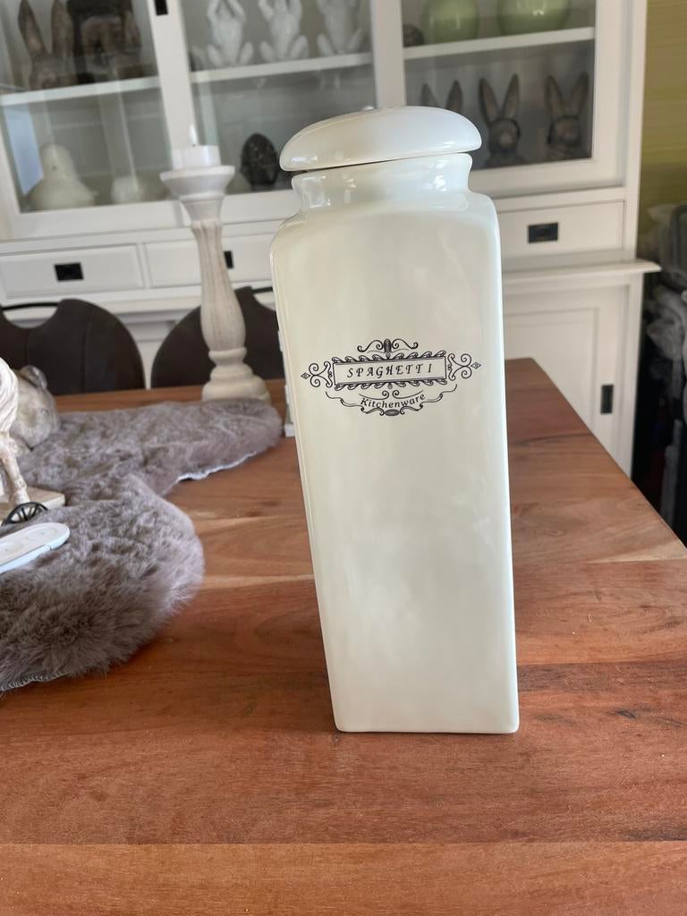 Landelijke stenen spaghetti voorraadpot met deksel, Ophalen, Zo goed als nieuw, Overige typen
