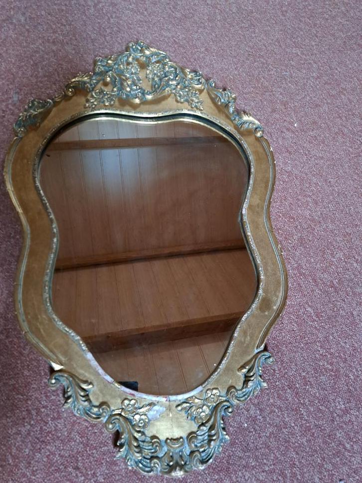 miroir baroque vintage avec un cadre doré orné, Antiquités & Art, Antiquités | Miroirs, Enlèvement