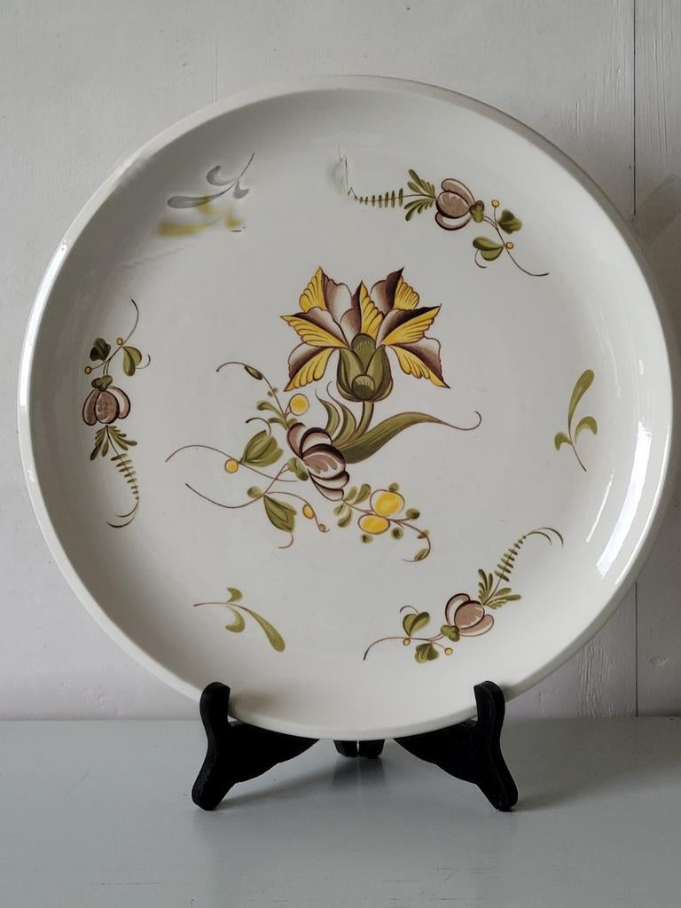 Plat à tarte Boch La Louvière /Bergerac/vintage/33cm diam, Enlèvement ou Envoi