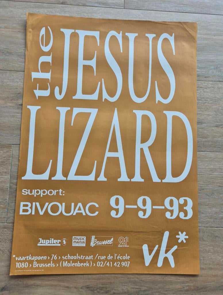 Affiche de concert Jesus Lizard 1993 Vk, Enlèvement ou Envoi, Comme neuf, Musique
