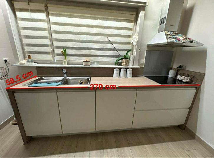 IXINA uitgeruste keuken, Huis en Inrichting, Keuken | Complete keukens, Gebruikt, Enkelwandige keuken, Wit, Overige materialen