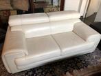 LEDEREN BANK 2 zits wit LEDER BANKSTEL LEER ZETEL, Huis en Inrichting, Ophalen, Gebruikt