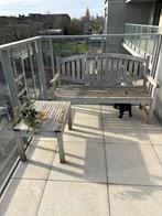 Bank en tafeltje in teak, Ophalen, Zo goed als nieuw, Bank