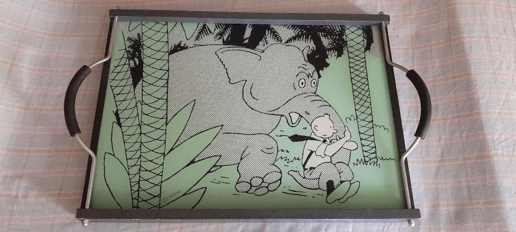 PLATEAU TINTIN AXIS CIGARES DU PHARAON L ELEPHANT, Collections, Statues & Figurines, Comme neuf, Enlèvement