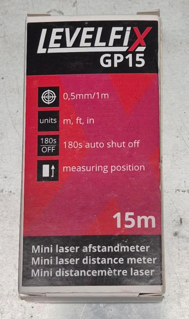 Mini-compteur laser LevelFix GP15 (15 mètres), Bricolage & Construction, Instruments de mesure, Neuf, Distance, Enlèvement ou Envoi