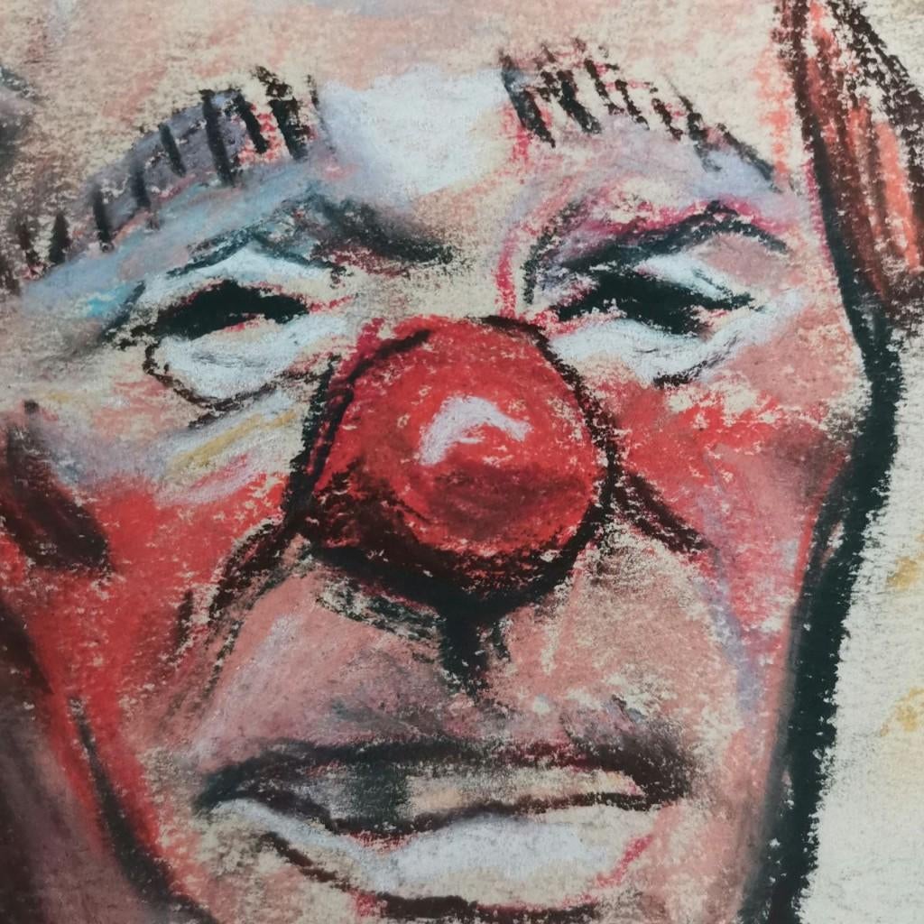 Portret melancholische clown (ca. 1960) - OK., Ophalen