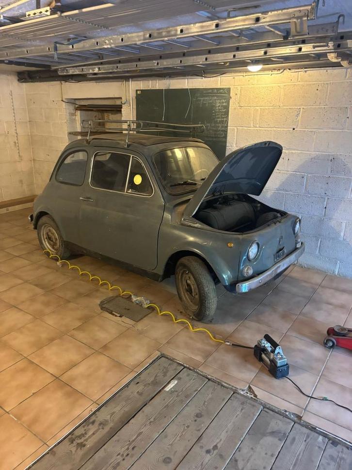 Fiat 500 1969, Autos, Fiat, Particulier, Essence, Euro 1, Cabriolet, 2 portes, Boîte manuelle, Argent ou Gris, Beige, Cuir, Propulsion arrière
