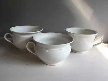 3 vases de nuit en faïence blanche, Antiek en Kunst, Ophalen