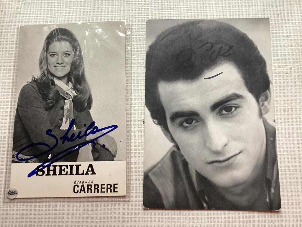 Autographe dédicace Sheila et Dick Rivers -années 60-tb etat, Enlèvement, Utilisé, Autres types, Signé