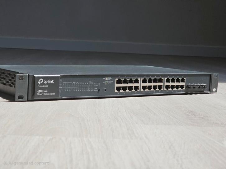 TP-Link T1600G-24PS | 24-Poorts Gigabit PoE+ Managed Switch, Computers en Software, Netwerk switches, Gebruikt, Ophalen